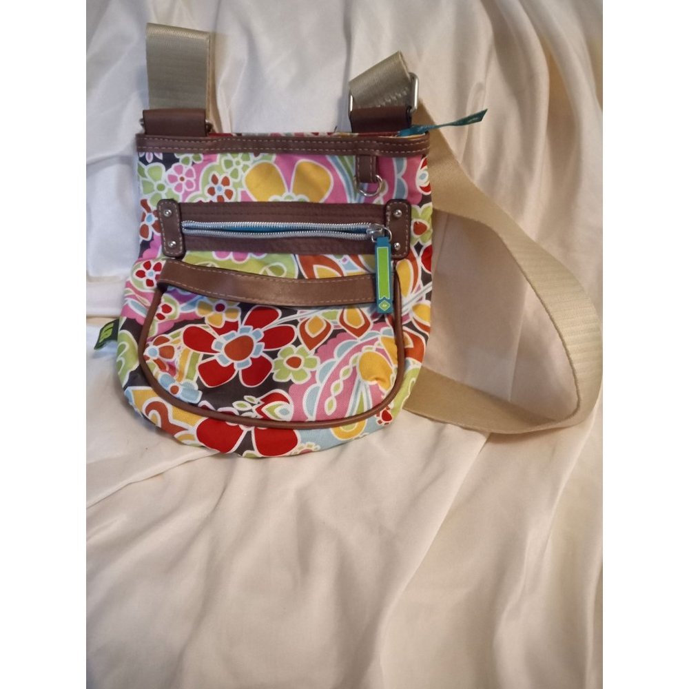 Lily Bloom Floral Crossbody Purse Bag Recycled RN 108833 Vinyl & Polyester